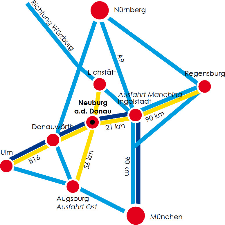 Anfahrt Tandemtreffen 2024 Neuburg